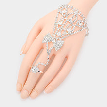 Load image into Gallery viewer, Silver Round Crystal Rhinestone Net Hand Chain Bracelet
