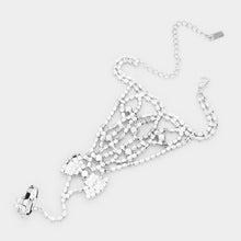 Load image into Gallery viewer, Silver Round Crystal Rhinestone Net Hand Chain Bracelet
