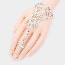 Load image into Gallery viewer, Silver Round Crystal Rhinestone Net Hand Chain Bracelet
