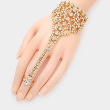 Load image into Gallery viewer, Gold Bubble Stone Hand Chain Evening Bracelet
