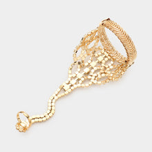 Load image into Gallery viewer, Gold Bubble Stone Hand Chain Evening Bracelet
