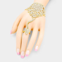 Load image into Gallery viewer, Marquise Crystal Rhinestone Net Hand Chain Bracelet
