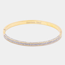 Load image into Gallery viewer, Gold CZ Stone Paved Stainless Steel Evening Bracelet
