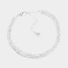 Load image into Gallery viewer, 2 Row CZ Stone Embellished Tennis Evening Bracelet
