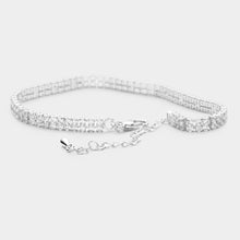 Load image into Gallery viewer, 2 Row CZ Stone Embellished Tennis Evening Bracelet
