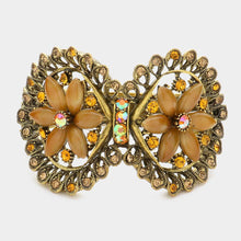 Load image into Gallery viewer, Brown Vintage Bow Flower Evening Bracelet
