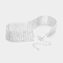 Load image into Gallery viewer, Silver 6 Rows Pave CZ Tennis Evening Bracelet
