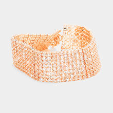 Load image into Gallery viewer, Rose Gold 8 Rows Pave CZ Tennis Evening Bracelet
