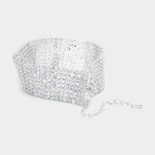 Load image into Gallery viewer, Silver 8 Rows Pave CZ Tennis Evening Bracelet
