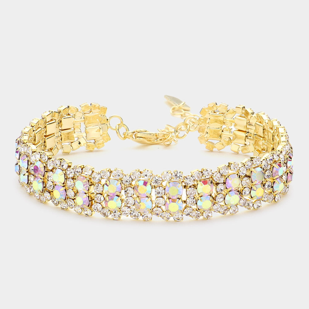 Gold Bubble Stone Evening Bracelet