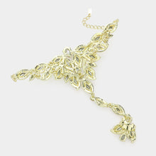 Load image into Gallery viewer, Gold Marquise Stone Custer Pointed Hand Chain Evening Bracelet
