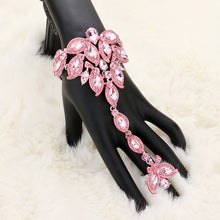 Load image into Gallery viewer, Pink Marquise Stone Custer Pointed Hand Chain Evening Bracelet
