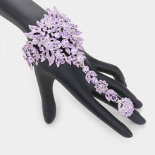 Load image into Gallery viewer, Amethyst Crystal Rhinestone Accented Hand Chain Evening Bracelet
