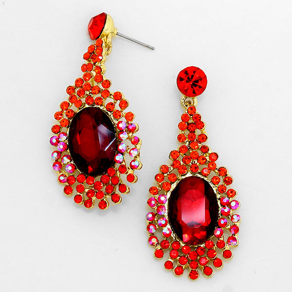 Red Ombre Glass Drop Earrings