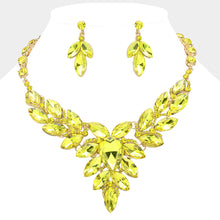 Load image into Gallery viewer, Yellow Teardrop Center Marquise Stone Cluster Evening Necklace
