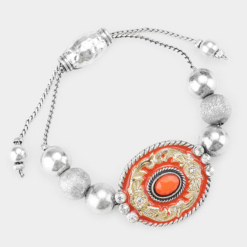 Orange Antique Adjustable Bracelet