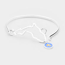 Load image into Gallery viewer, Silver Florida State Map Metal Hook Bracelet
