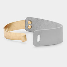 Load image into Gallery viewer, Gray Faux Leather Metal Hook Bracelet

