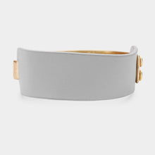 Load image into Gallery viewer, Gray Faux Leather Metal Hook Bracelet
