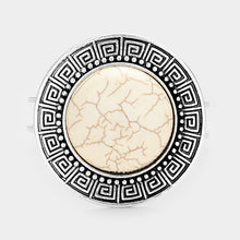 Load image into Gallery viewer, White Embossed Metal Round Howlite Wire Hinged Bracelet
