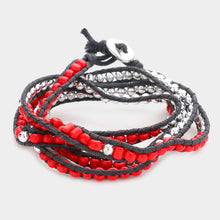 Load image into Gallery viewer, Red Boho Bead Long Wrap Bracelet
