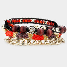 Load image into Gallery viewer, Red Wood Chain Link Fashion Bracelet / Necklace
