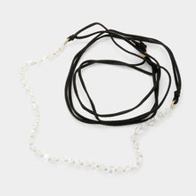 Load image into Gallery viewer, Black Glass beads &amp; faux suede wrap bracelet / necklace
