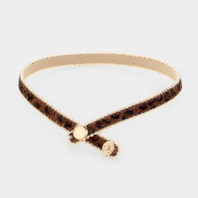 Load image into Gallery viewer, Brown Leopard Leather Wrap Snap Button Closure Bracelet
