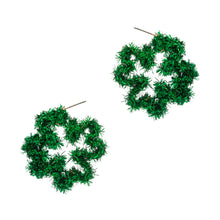 Load image into Gallery viewer, Green St Patricks Day Clover Earrings
