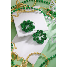 Load image into Gallery viewer, Green St Patricks Day Clover Earrings
