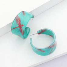 Load image into Gallery viewer, Silver Dragonfly Printed Acrylic Hoop Earrings
