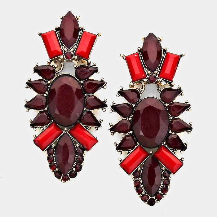 Red Exotic Resin Earrings