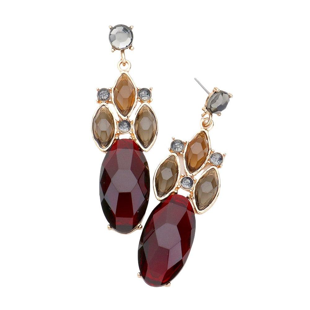 Red Exotic Glass Dangle Earrings