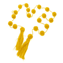 Load image into Gallery viewer, Yellow Pom Pom Station Tassel Long Necklace
