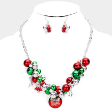 Load image into Gallery viewer, Silver 
Merry Christmas Bell Ball Collar Necklace
