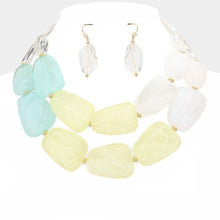 Load image into Gallery viewer, Yellow Tiered Resin Pebble Necklace
