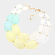 Load image into Gallery viewer, Yellow Tiered Resin Pebble Necklace
