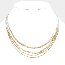 Load image into Gallery viewer, Metal Cylinder Ball Multi Layered Bib Necklace
