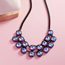 Load image into Gallery viewer, Lavender Cushion Square Stone Cluster Link Necklace
