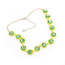 Load image into Gallery viewer, Yellow Glass Crystal Resin Trim Necklace
