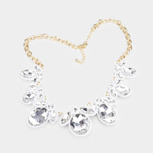 Load image into Gallery viewer, White Oval Marquise Glass Crystal Collar Necklace
