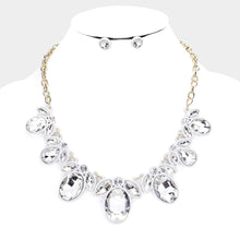 Load image into Gallery viewer, White Oval Marquise Glass Crystal Collar Necklace
