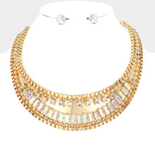 Load image into Gallery viewer, Gold Stone Embellished Metal Collar Necklace
