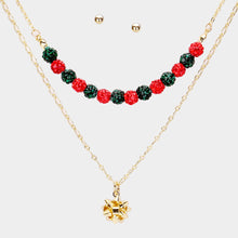 Load image into Gallery viewer, Red Shamballa Ball Christmas Gift Bow Pendant Necklace
