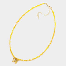 Load image into Gallery viewer, Yellow Butterfly Pendant Faceted Beaded Necklace
