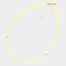 Load image into Gallery viewer, Yellow Pearl Accented Faceted Beaded Necklace
