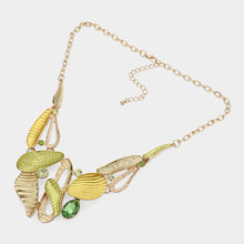 Load image into Gallery viewer, Yellow Stone Embellished Abstract Colored Metal Cluster Necklace
