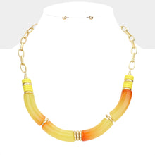 Load image into Gallery viewer, Yellow Ombre Resin Necklace
