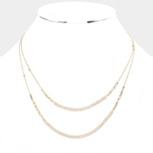 Load image into Gallery viewer, Ivory Faceted Beaded Double Layered Bib Necklace
