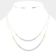 Load image into Gallery viewer, Lavender Faceted Beaded Double Layered Bib Necklace
